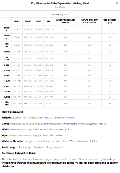 Equitheme/Penelope/Freejump Air Vest Cartridge