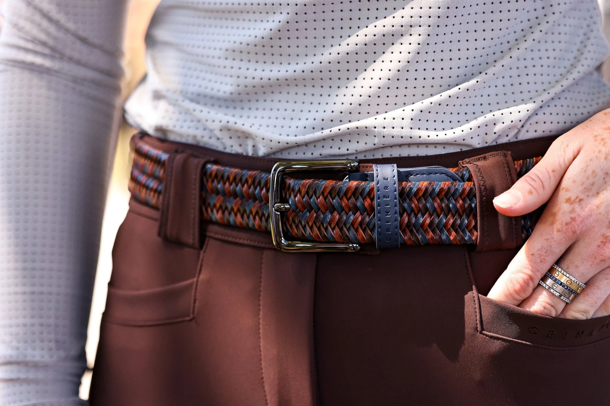 Criniere Elastic Braided Leather Belt