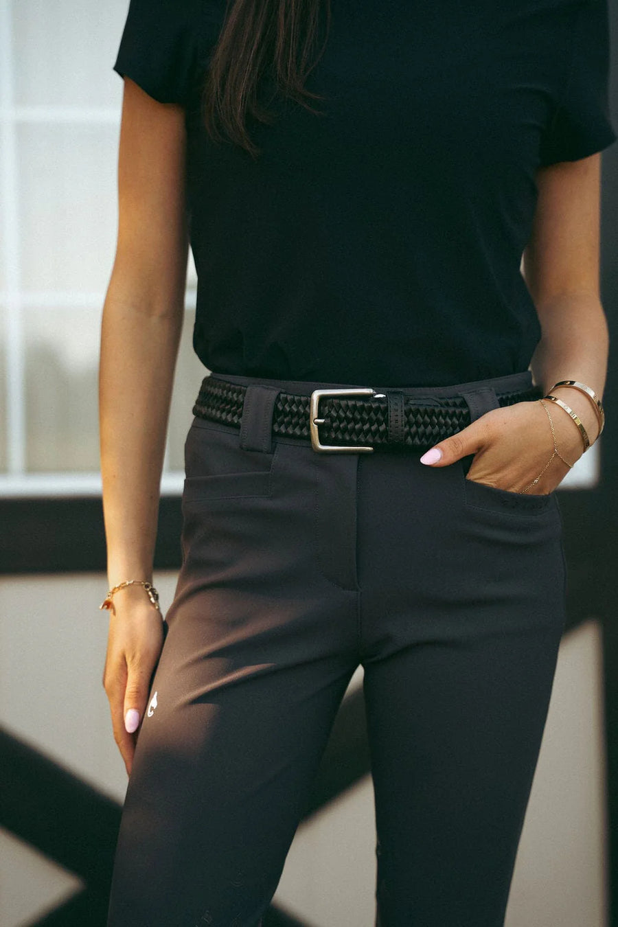 Criniere Elastic Braided Leather Belt