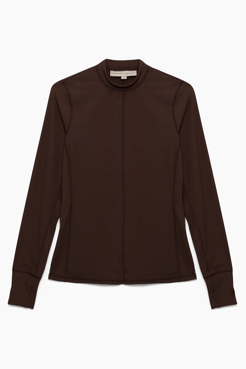 Hannah Childs Cameron Rib Mock Neck Performance Top