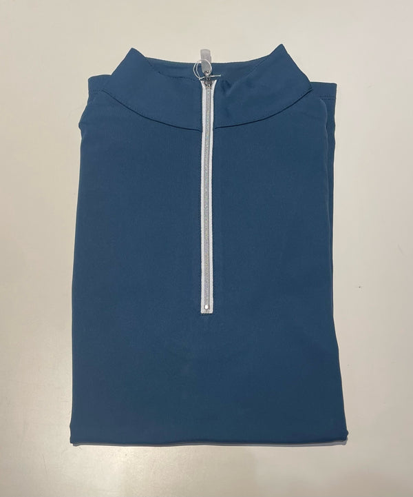 Chemise équestre Tailored Sportsman IceFil Femme - Bleu Soleil - 1/4 Zip - Taille P - Occasion