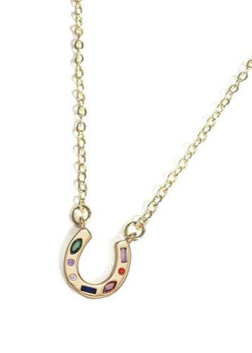 Rachel Nathan Rainbow Horseshoe Necklace