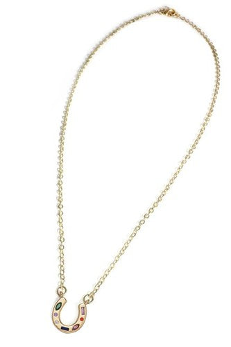 Rachel Nathan Rainbow Horseshoe Necklace