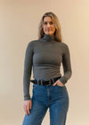 Street and Saddle Rib Turnout Turtleneck