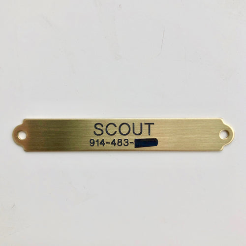 Ornamental Small Dog Collar Brass Nameplate