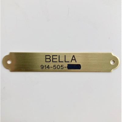 Ornamental Large Dog Collar Brass Nameplate