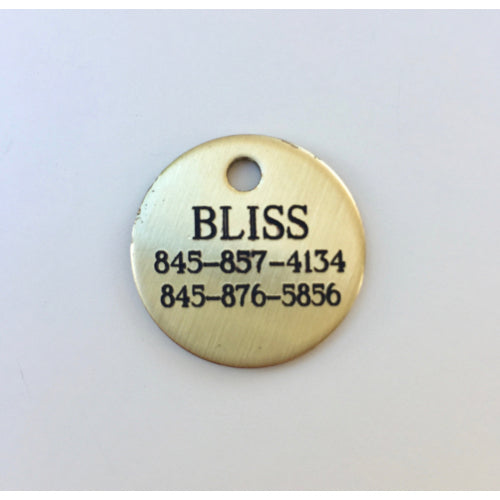 Round Brass Nameplate Disc