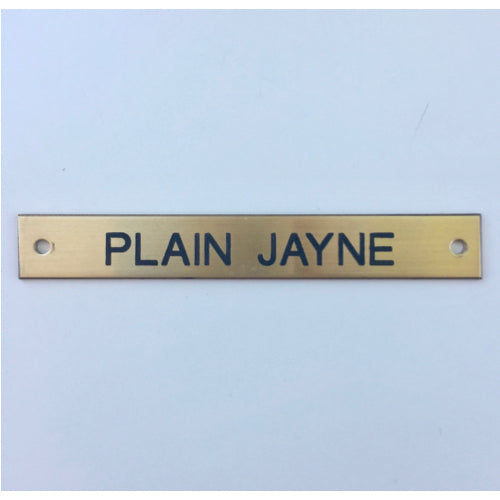 Traditional Skinny Halter Brass Nameplate