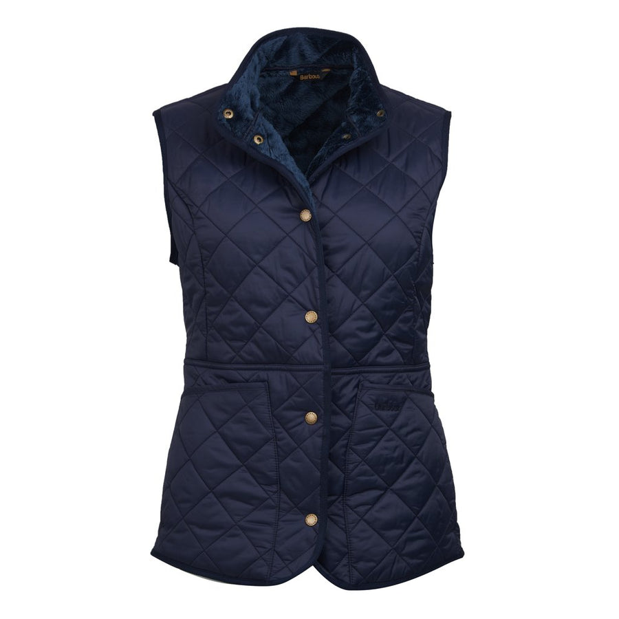 Barbour Women's Jasmine Quilted Gilet Taupe with Dark Brown