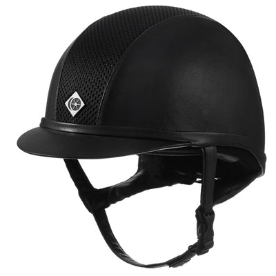 Charles Owen Ayr8 Plus Leather Look Riding Helmet Black