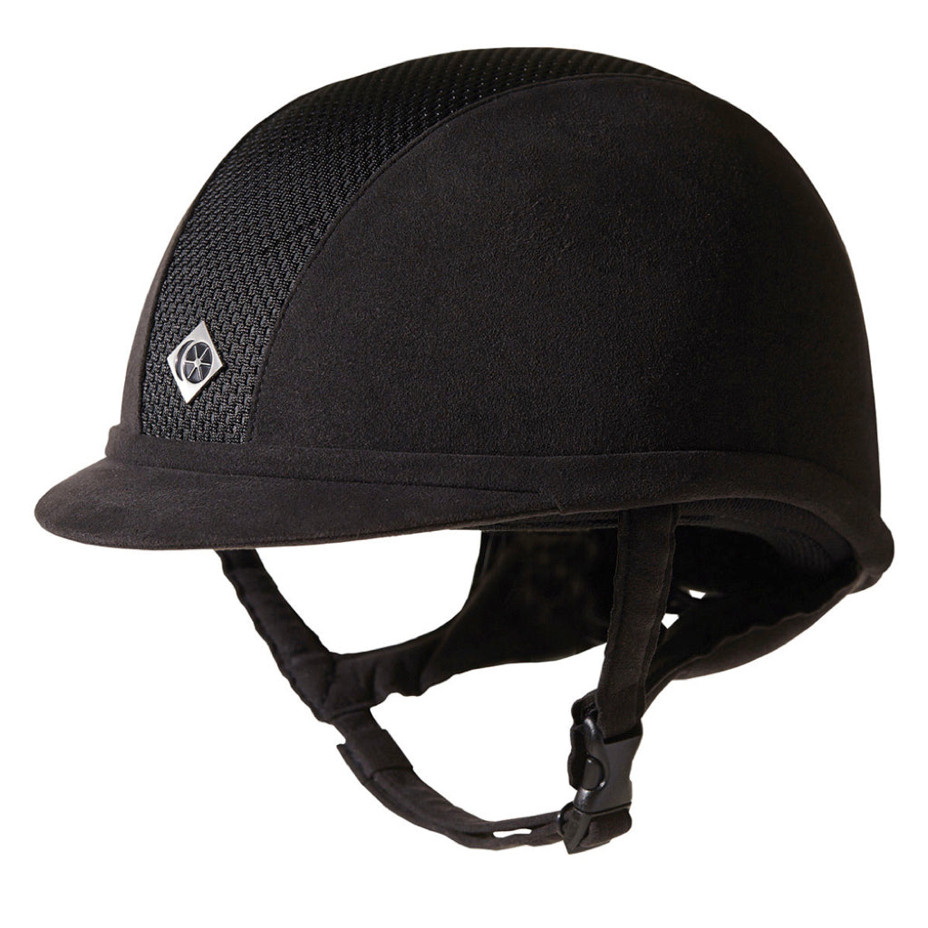 Charles Owen Ayr8 Plus Round Suede Riding Helmet Black