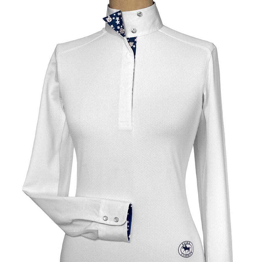 Essex Classics Girl's Wrap Collar Talent Yarn Long Sleeve Show Shirt