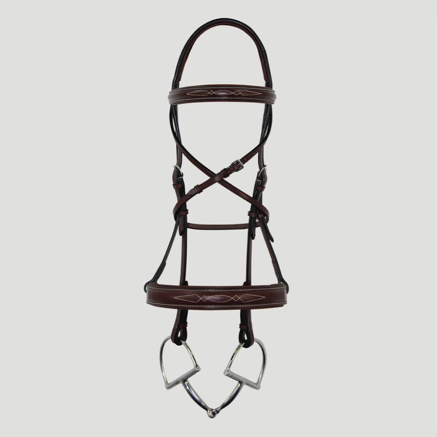 Hadfield's Raised Double Diamond Stitched Wide Noseband Bridle