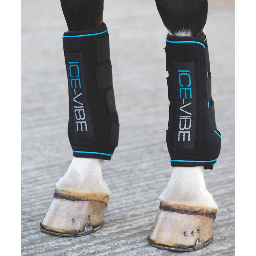 Horseware Ice Vibe Therapeutic Boots Black with Aqua