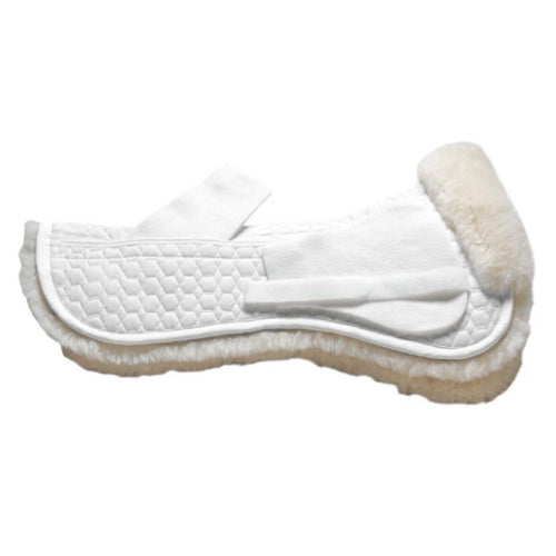 Mattes Gold Sheepswool Dressage Correction Half Pad without Rear Trim White