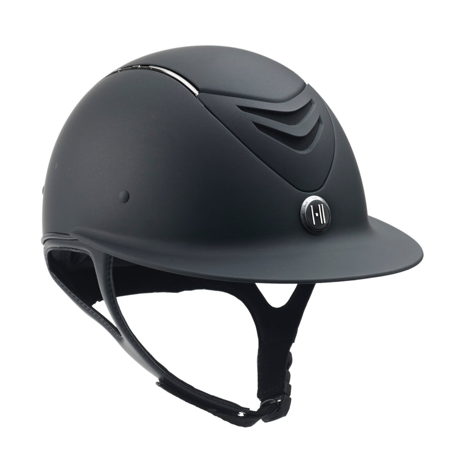 One K Defender Avance Wide Brim Chrome Stripe Riding Helmet Black Matte