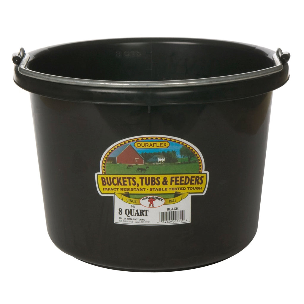 Round Bucket 8-Quart Black