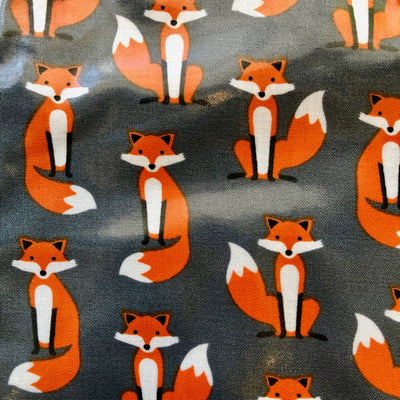 SnugPups Dog Raincoat Foxes On Grey Pattern