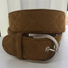 Tailored Sportsman Suede Quilted C Riding Belt Tan