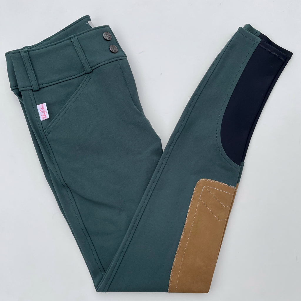 Tailored Sportsman Women's Front Zip Trophy Hunter Breech with Boot Socks Black Forest with Tan Patches