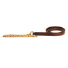Tory Padded Leather Lead with 24" Brass Chain Havana