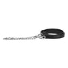 Tory Padded Leather Lead with 24" Nickel Chain Black