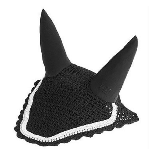 USG Baroness Crochet Ear Bonnet Navy with Clear Crystals
