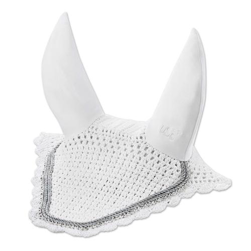 USG Baroness Crochet Ear Bonnet White with Clear Crystals