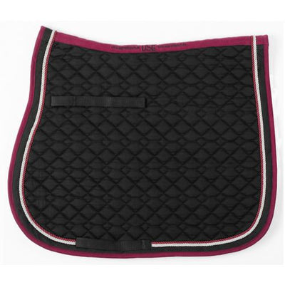 USG Dressage Quilted Square Pad Black with Burgundy and Silver