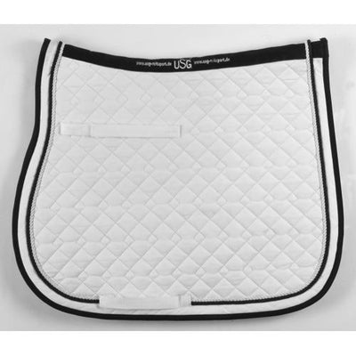 USG Dressage Quilted Square Pad White with Black
