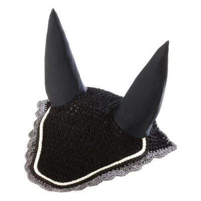 USG Crochet Ear Bonnet Black with Grey