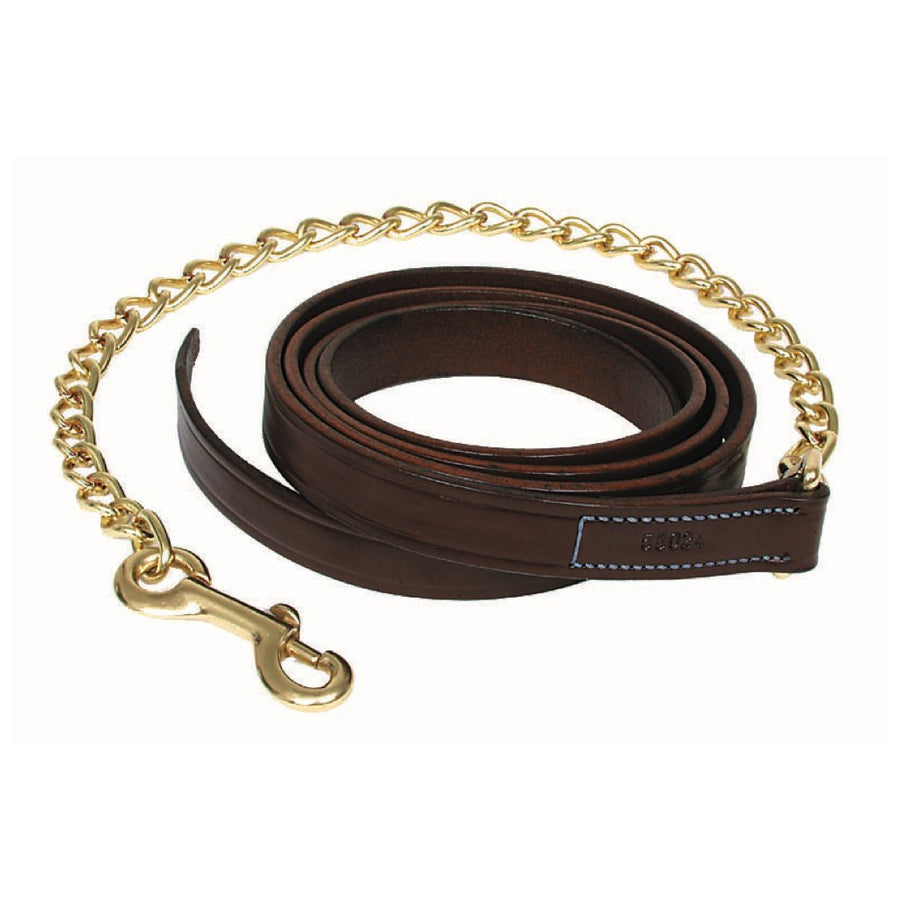 Walsh Leather Lead with Brass Chain